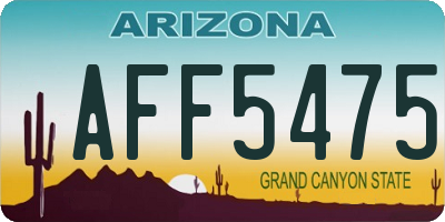 AZ license plate AFF5475