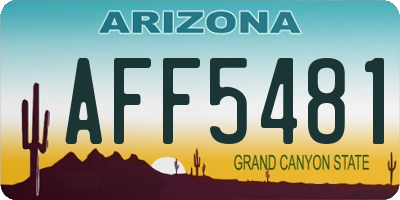AZ license plate AFF5481