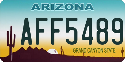 AZ license plate AFF5489