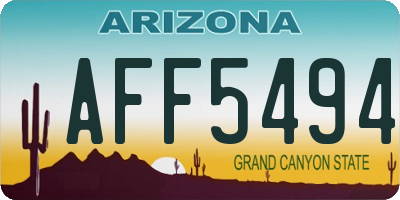 AZ license plate AFF5494