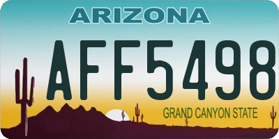 AZ license plate AFF5498