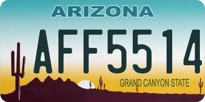 AZ license plate AFF5514