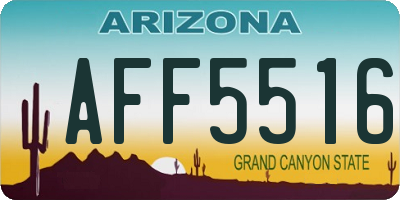 AZ license plate AFF5516