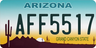 AZ license plate AFF5517