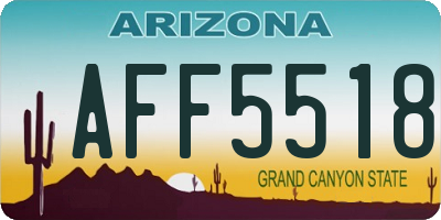 AZ license plate AFF5518