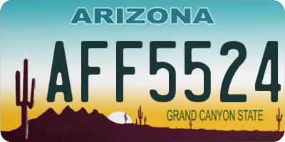 AZ license plate AFF5524