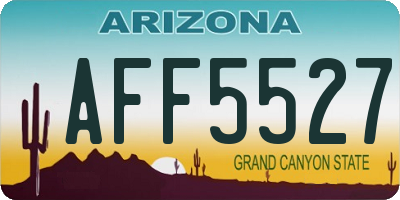 AZ license plate AFF5527
