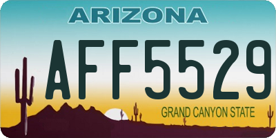 AZ license plate AFF5529