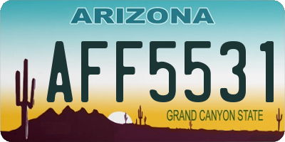 AZ license plate AFF5531