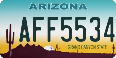 AZ license plate AFF5534