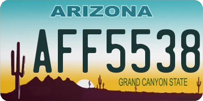 AZ license plate AFF5538