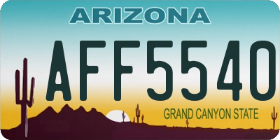 AZ license plate AFF5540