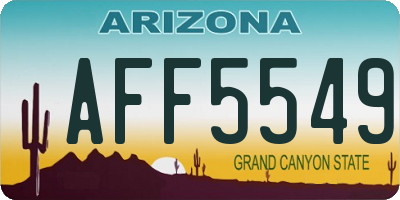 AZ license plate AFF5549