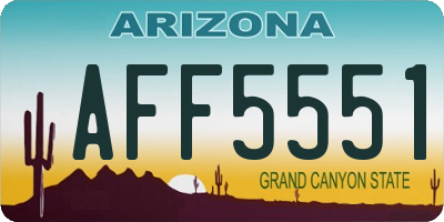 AZ license plate AFF5551