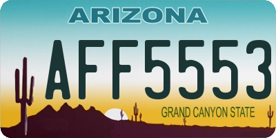 AZ license plate AFF5553
