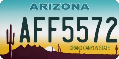 AZ license plate AFF5572