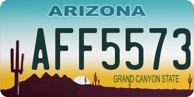 AZ license plate AFF5573