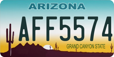 AZ license plate AFF5574