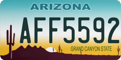 AZ license plate AFF5592
