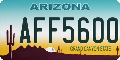 AZ license plate AFF5600