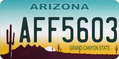 AZ license plate AFF5603
