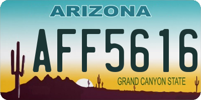 AZ license plate AFF5616