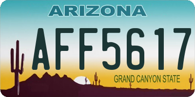 AZ license plate AFF5617