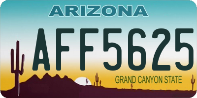AZ license plate AFF5625