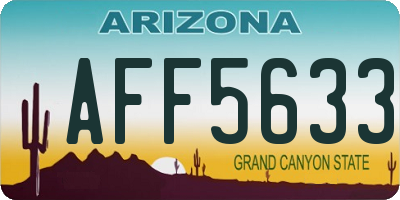 AZ license plate AFF5633