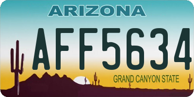 AZ license plate AFF5634