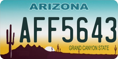 AZ license plate AFF5643