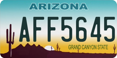 AZ license plate AFF5645
