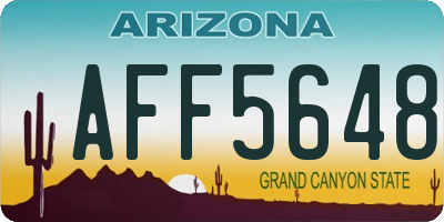 AZ license plate AFF5648