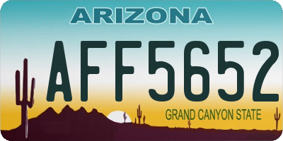 AZ license plate AFF5652