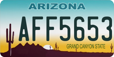 AZ license plate AFF5653