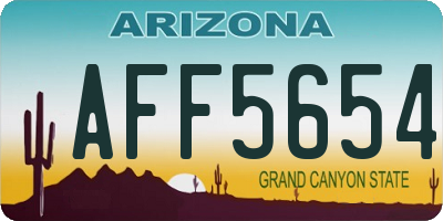 AZ license plate AFF5654