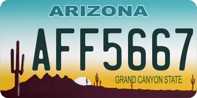 AZ license plate AFF5667
