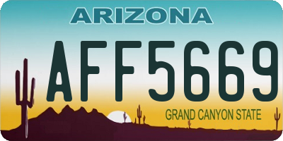 AZ license plate AFF5669