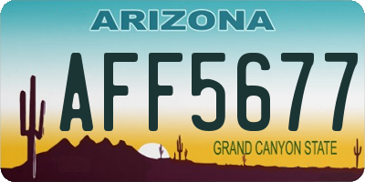 AZ license plate AFF5677