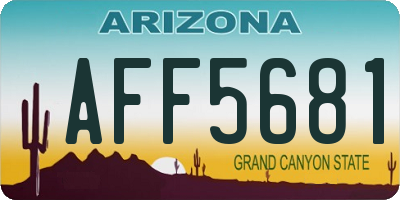 AZ license plate AFF5681