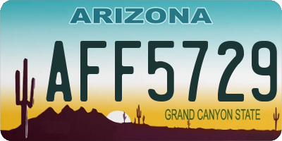 AZ license plate AFF5729
