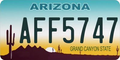 AZ license plate AFF5747