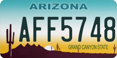 AZ license plate AFF5748