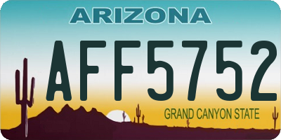 AZ license plate AFF5752