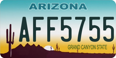 AZ license plate AFF5755