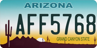 AZ license plate AFF5768
