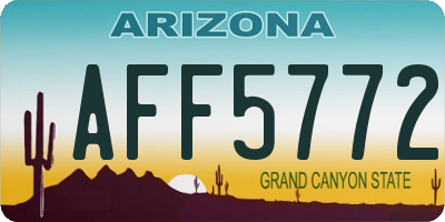 AZ license plate AFF5772