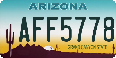 AZ license plate AFF5778