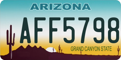 AZ license plate AFF5798