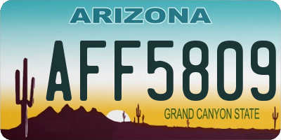 AZ license plate AFF5809